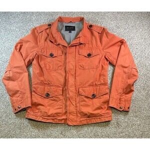 Banana Republic Jacket Mens Small Orange Cotton Field Utility Pockets Casual